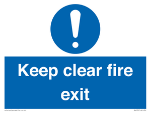 Keep Clear Fire Exit